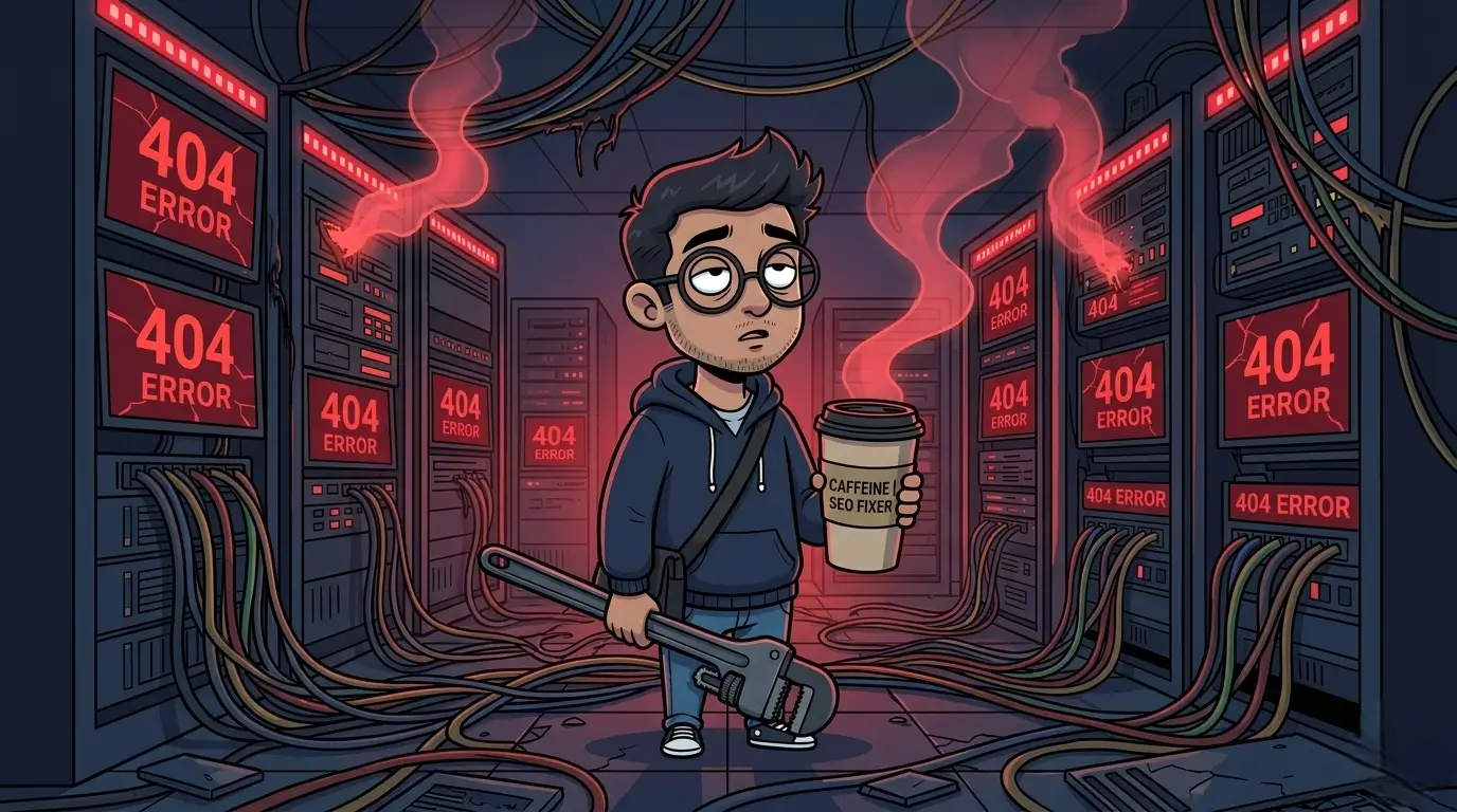 Server room technical SEO illustration